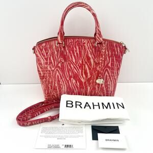 Brahmin Beloved Pink Gold Melbourne Leather Med Duxbury Satchel Shoulder Handbag